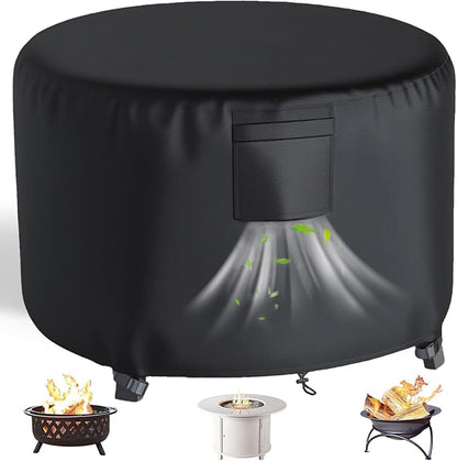 Chinchilla Heavy Duty 44 Inch Round Fire Pit Cover - 100% Waterproof & Weatherproof, Durable All-Season Protection for 41/42/43/44 Inch Propane Fire Pits and Tables