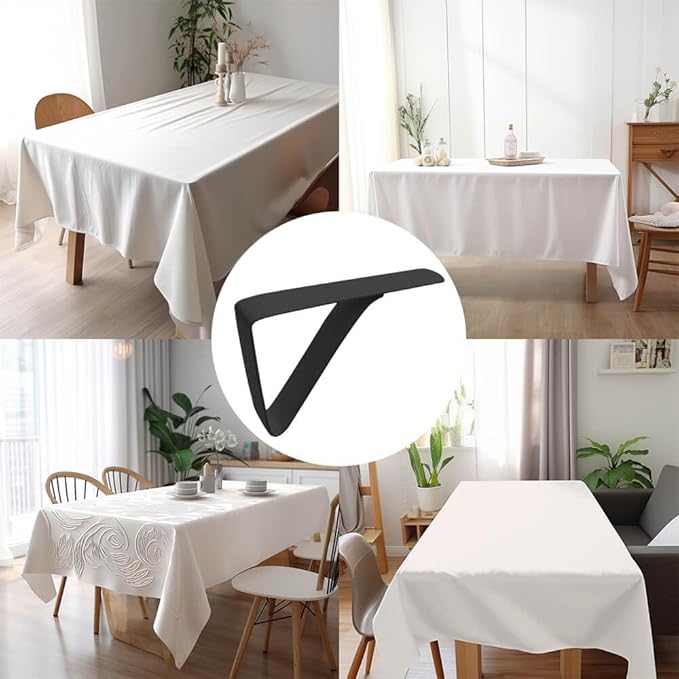 Large Tablecloth Clips Stainless Steel Rust Proof Table Cloth Clips Table Clips for Home, Restaurants, Picnic, Party, Dining Tables - Fits Up to 2.6 Inch Thick Tables 4pcs Black