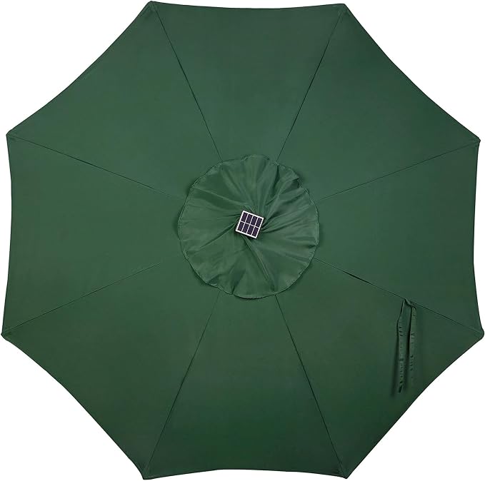 9 ft Solar Umbrella, 32 LED Lighted Patio Umbrella, Table Market Umbrella - Image 4