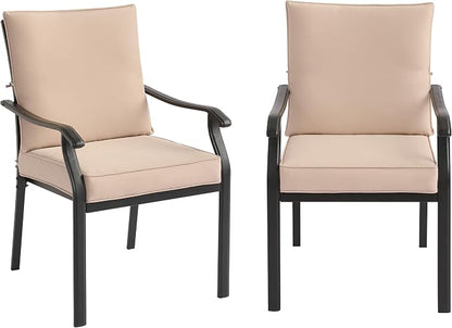 LVUYOYO Outdoor Patio Dining Chairs Set of 2, Metal Stackable Chairs Set - Image 8