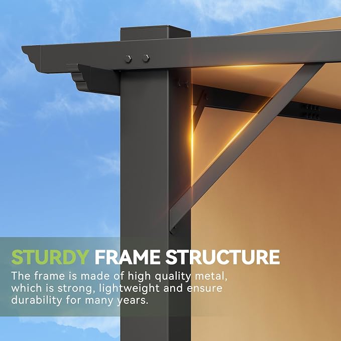 Aoxun 10'x10' Outdoor Retractable Pergola - Image 2