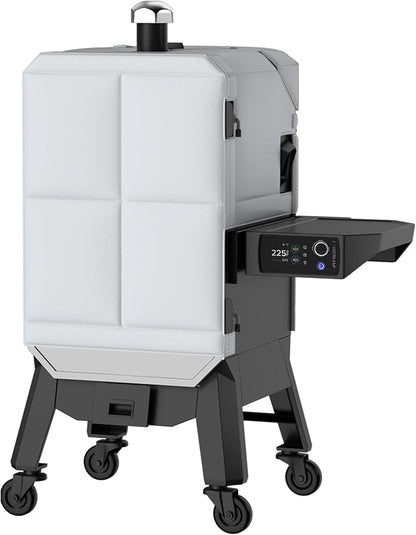 Hisencn Grill Insulation Blanket for Pit Boss Pro Series Elite 6-Series Wood Pellet Smoker PBV6PSE, Magnetic Heat Retention Smoker Cover, Fire-Resistant Fiberglass Blanket, Save Pellets in Winter