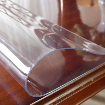 OstepDecor Clear Table Protector 19 x 63 Inch, 2mm Thick Plastic Table Cover, Waterproof PVC Clear Table Cover Protector, Desk Protector Mat, Writing Desk Pad for Desktop, Coffee & Dining Room Table