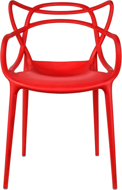 2xhome Modern Dining Chair | Stackable Indoor or Outdoor Entangled Side Chair | - Image 4