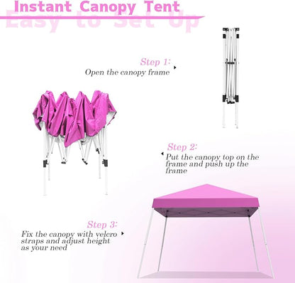 10x10FT Slant Leg Pop Up Canopy Tent, Portable Outdoor Shelter | 10x10FT Base - Image 3