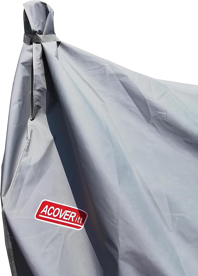 Heavy Duty Charcoal Grill Offset Smoker Cover, Outdoor Smokestack BBQ Cover, Special Fade and UV Resistant Material, Fits Brinkmann Trailmaster, Char-Broil, Dyna-Glo and More Grey