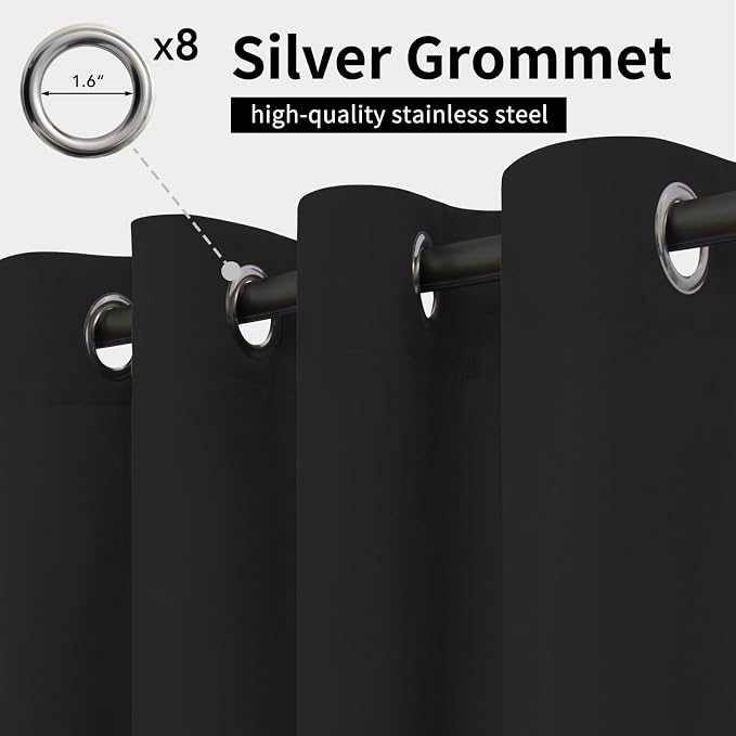 Easy-Going Outdoor Curtains for Patio 1 Panel, 54x108 inch, Weatherproof - Image 2