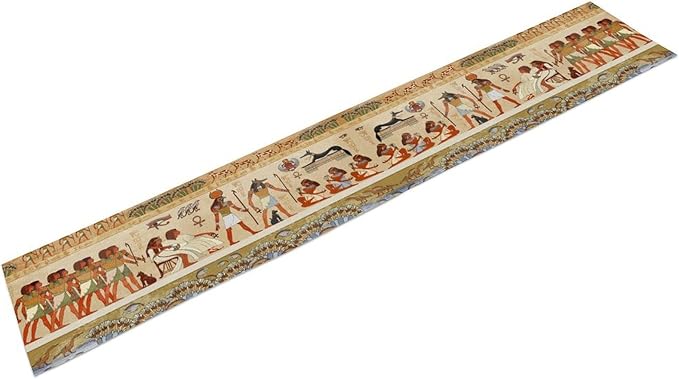 Egypt Table Runner, Mystery Element Ancient Egyptian Culture Gods Print Table Runner for Kitchen Dining Table Home Party 13x108in