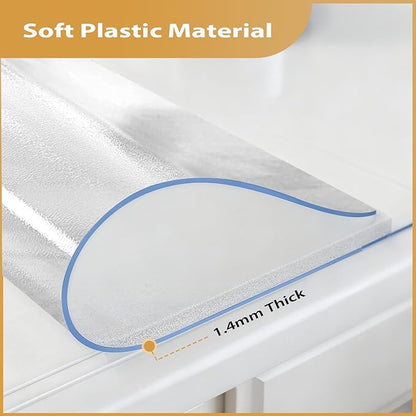 Frosted Table Protector 36 x 48 Inch, 1.4mm Thick Waterproof PVC Plastic Table Cover, Durable Table Pad for Dining Room, Kitchen, Writing Desk, and Coffee Tables