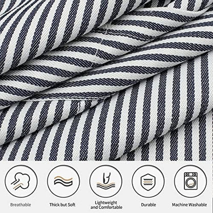 NLUS 2 Pcs Kitchen Cooking Aprons, Poly/Cotton Blend Adjustable Soft Bib Stripe - Image 4