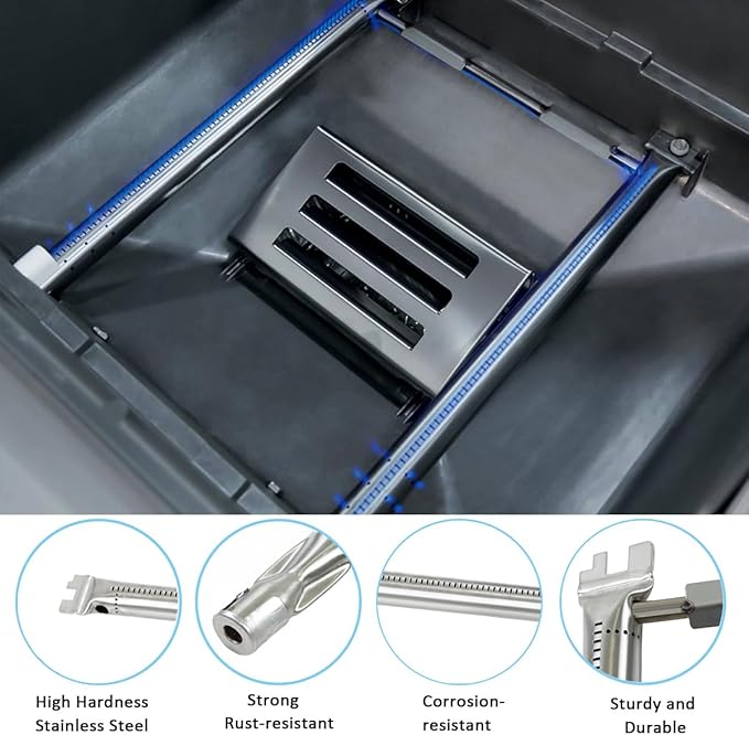 Spirit II e-210 Grill Replacement Parts for Weber Spirit II E-210 E220 S210 S220 GS4 200 with Front Control, Flavorizer Bars 15.3 Inch and 69785 67024 Burner 18 inch for Weber Spirit 2 Grill Parts
