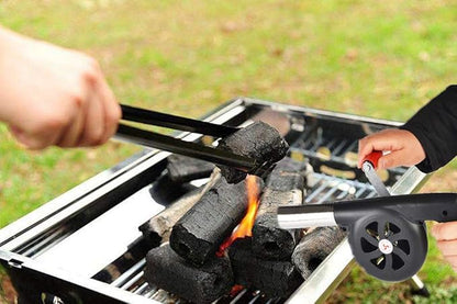 Sunglow Outdoor Cooking BBQ Fan Air Blower，Hand Crank Blowers， Barbecue Fire Bellows for Picnic Camping Stove Accessories