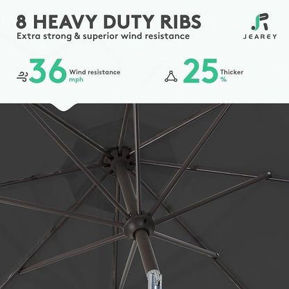 JEAREY 10 ft Outdoor Patio Umbrella w/Tilt and Crank - Image 5