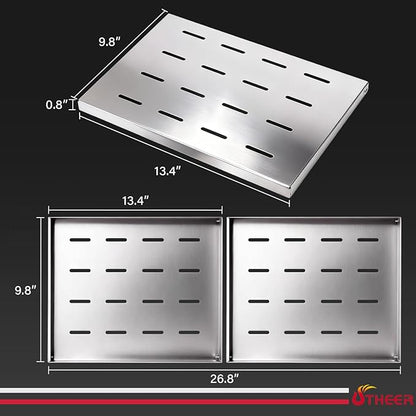 Utheer 2-Pack Griddle Warming Rack for Blackstone 28" Griddles, Stainless Steel Flat Top Grill Accessories | Reversible Rack Adds Prep Space, Foldable Clip-On Design Expands Cooking & Holding Area