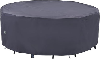 F&J Outdoors Outdoor Patio Furniture Covers, Waterproof UV Resistant Anti-Fading Cover for Medium Round Table Chairs Set, Grey, 72" Dia x 27.5" H