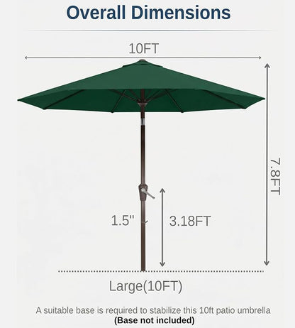 10FT Patio Umbrella, Outdoor Umbrella - Image 8