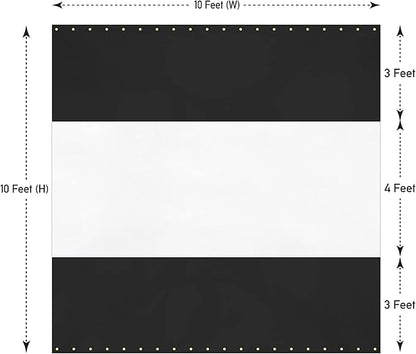 Covers & All Outdoor Clear Panel Curtain, 12 oz Vinyl Outdoor Curtains for Patio, Weather Resistant Waterproof Tarp with Brass Grommets for Pergola, Porch, Gazebos, Balcony (10'H x 10'W Feet, Black)