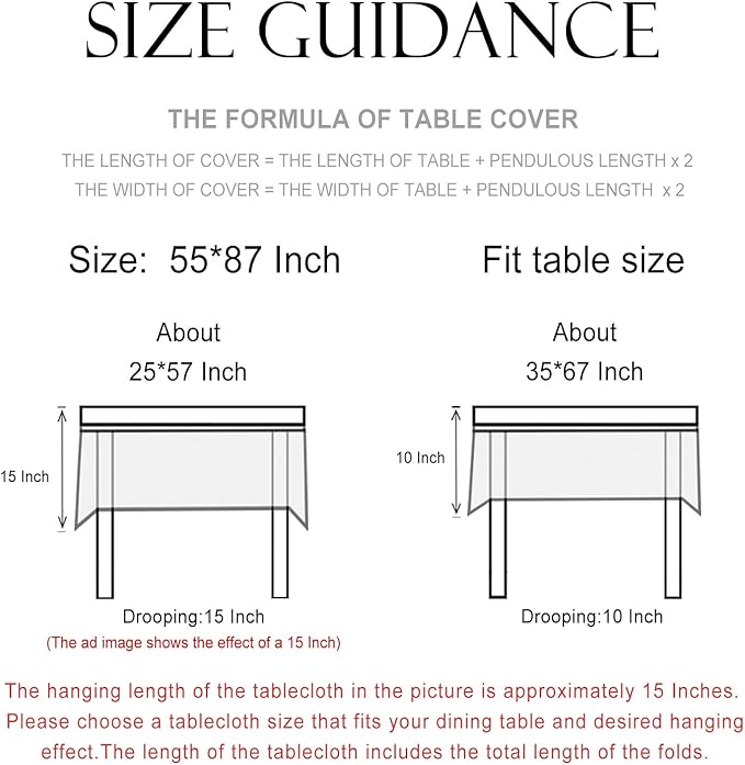 patdrea Designer French Tablecloth for Rectangle Table,Vintage Linen Trees Pattern Beige Tablecloths,Decoration Table Cover for Kitchen Dining Christmas,Thanksgiving,55"x87"-Tatiana D