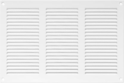 Repa Market 12x8 Inch Air Vent Cover/White Galvanized Steel Louvered Grill Cover with Mesh Screen/Wall or Ceiling Vent/Durable Flush Mount HVAC Register for Indoor and Outdoor Ventilation