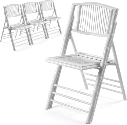 VINGLI Bamboo Folding Chair, Foldable Dining Wood Chairs Comfortable Seat by VINGLI