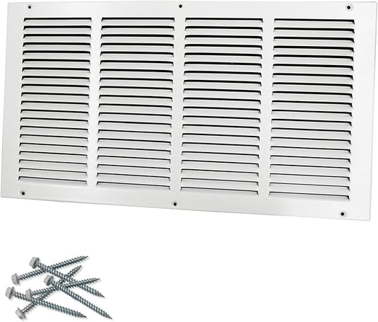 20"W x 10"H [Duct Opening Size] Steel Return Air Grille, Air Return Vent Cover for Ceiling and Sidewall - HVAC Air Vent Covers - [Outer Dimensions: 21.75"W x 11.75"H]