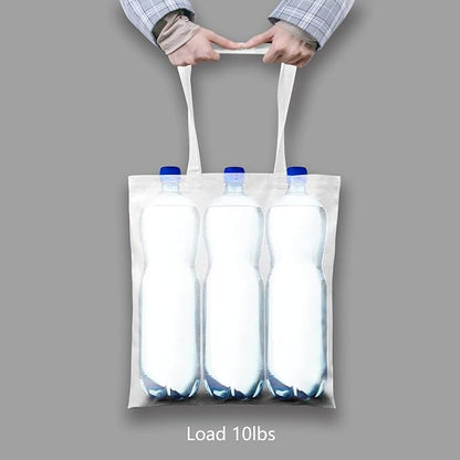 TOPDesign 6-Pack Economical 16"x15" White Cotton Tote Bag, Lightweight Medium Reusable Grocery Shopping Cloth Bags, Suitable for DIY, Advertising, Promotion, Gift, Activity