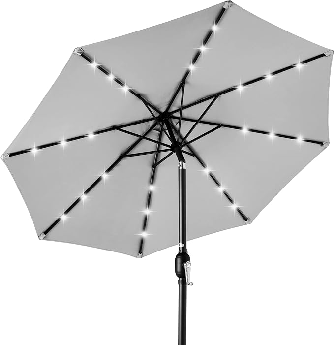 Best Choice Products 10ft Solar Polyester LED Lighted Patio Umbrella w/Tilt by Unknown