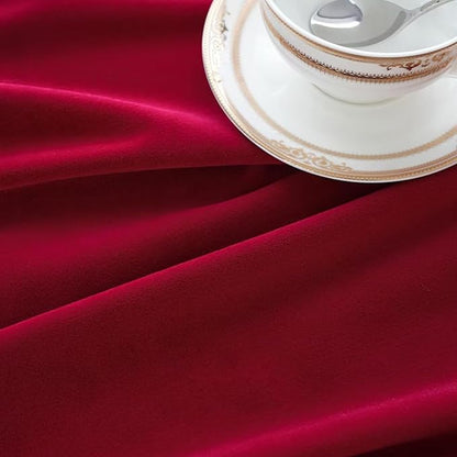 Rectangle Christmas Tablecloth, Waterproof Washable Luxurious Wool Velvet Table Cloth, Rectangle Table Cover for Kitchen, Dining, Party, Holiday (72''x54'', Red)