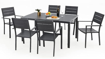AECOJOY 4 Pieces Outdoor Dining Chairs, Aluminum Frame Stackable Patio Chair - Image 7