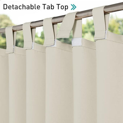 NICETOWN 2 Panels Outdoor Patio Curtainss Waterproof Room Darkening Drapes - Image 2