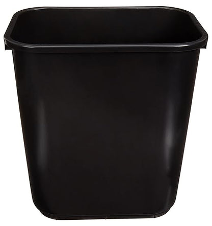Amazon Basics Trash Can, Rectangular Commercial Office Wastebasket, 7 Gallon (Pack of 6), Black