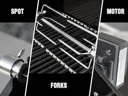 Monument Grills 6-Burner Convertible Natural Gas Smart bbq Grill Stainless Steel Denali 605 with Rotisserie Kit