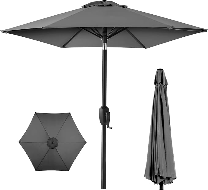 Best Choice Products 7.5ft Heavy-Duty Round Outdoor Market Table Patio Umbrella by Unknown