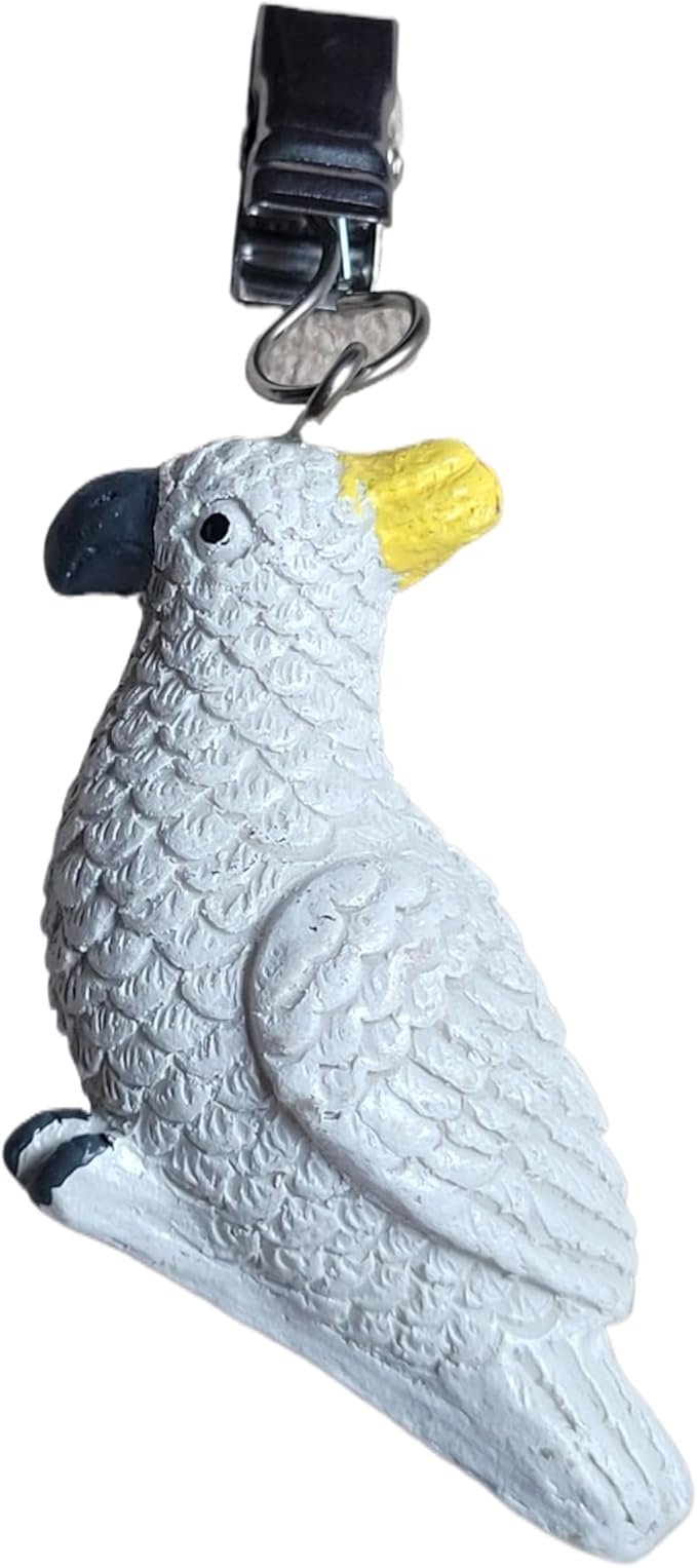 TwoFish Home Set of 4 White Parrot Resin Tablecloth Weights Clips White Parrot Handicraft Tablecloth Clamps Pack of 4