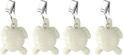 TwoFish Home Set of 4 Turtle Resin Table Cover Tablecloth Weights Clips Turtle Style Handicraft Tablecloth Clips Set of 4
