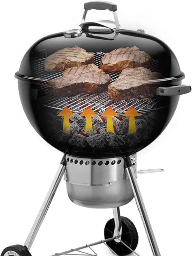 Hinged Cooking Grate for 22.5” Charcoal Grill, Charcoal Kettle, One-Touch Silver, Bar-B-Kettle, Master-Touch,Performer, 21.5" Gourmet BBQ System,Grill Grate Replacement Part for Weber 8835 with Handle