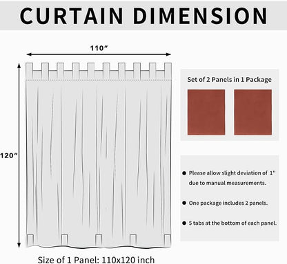 Easy-Going Outdoor Patio Curtains 2 Panels, 110x120 inch, Terra Red | Privacy - Image 6