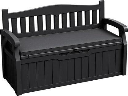 JUMMICO 80 Gallon Resin Outdoor Storage Bench by JUMMICO