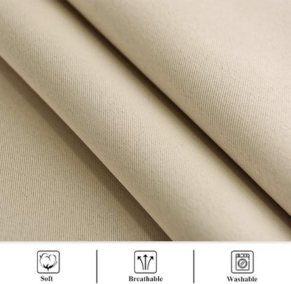 Indoor Outdoor Curtains W100 x L84 Inch Cream Beige, 1 Panel | Extra Wide Heavy - Image 7