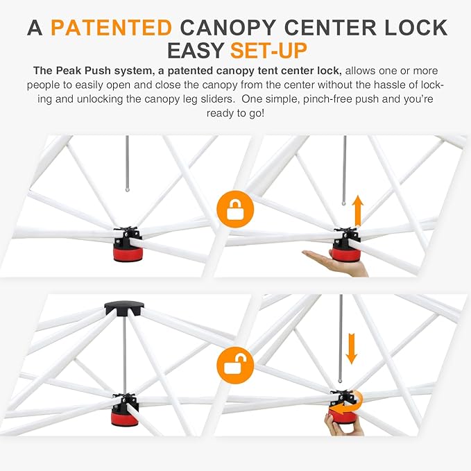 EAGLE PEAK Pop Up Canopy Tent with Wheeled Carry Bag, 8 Stakes, 4 Ropes, 4 Weight Bags, Easy Set Up Tent Canopy, 12x12 ft, 144sqft of Shade, Red