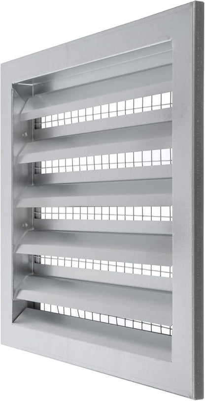 Vent Systems 12" x 12" Inch Galvanized Steel Industrial Gable Vent - Heavy-Duty Louvered Air Intake Exhaust Vent Cover – Outdoor Wall Vent HVAC Grille - Air Return Grille for House Wall Crawl Space