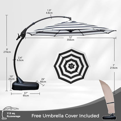 Grand patio 12FT Round Cantilever Umbrella - Image 2