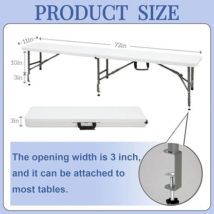 Bar Top Riser Tables Bar Riser with Skirt Mobile Folding Table Foldable Portable Risers for Banquet Events Home Party Picnics Restaurants(Table Not Included)(White,6 ft)
