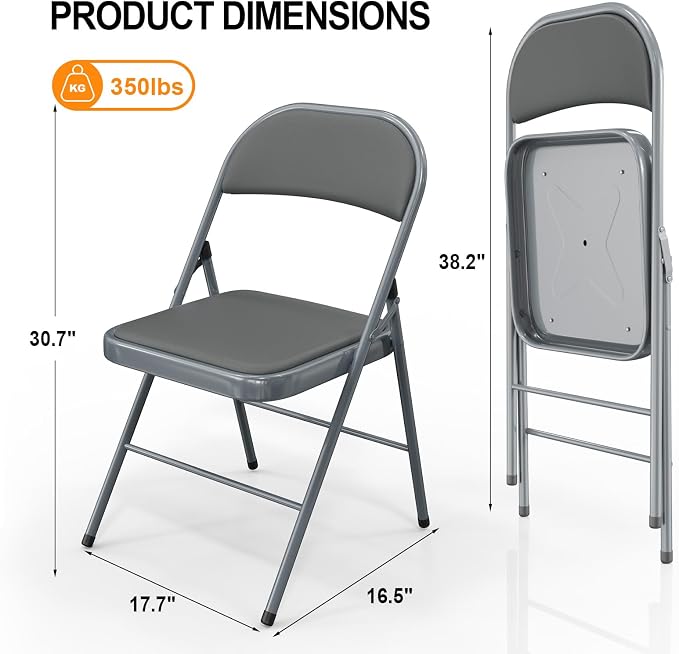 VINGLI 8 Pack Folding Chairs - Image 3