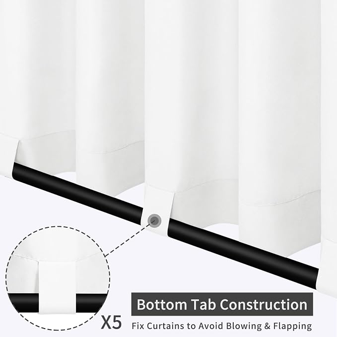 Easy-Going Outdoor Patio Curtains 2 Panels, 110x108 inch, Porch and Pergola - Image 3