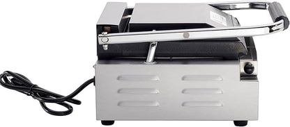 Kratos Commercial Electric Panini Sandwich Grill with Smooth Plates, 9" x 9" Cooking Surface, Commercial Countertop Panini Press, 120V, 1750W (29Y-018)
