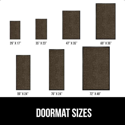 GORILLA GRIP Waterproof Traffic Guard Door Mat, 72x48, Heavy Duty Entryway Mats, Strong Rubber Back Commercial Utility Rugs for Office Hallway, Garage Floor and Home, Low Profile Carpet Runner, Brown
