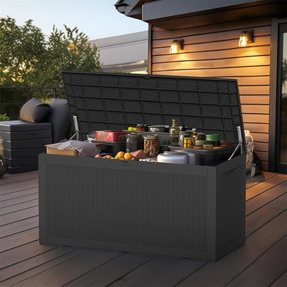 120 Gallon Outdoor Deck Box, Lockable Waterproof Outdoor Storage Boxes - Image 7