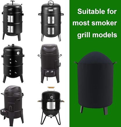 Outdoor Round Vertical Smoker Cover Fits Big Horn Outdoors 16",Outvita 17" & 18.5",VIVOHOME,Char-Griller AKORN Jr Smoker Model E86714, Outsunny susici GRILIFE ect Most 16" Smoker (19" D x 28" H)