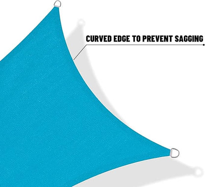 SUNNY GUARD Custom Size 16'x24' Turquoise Blue Sun Shade Sail Rectangle UV - Image 7